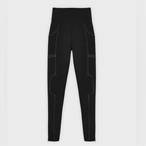 Maniere de Voir Black High Waisted Piped Leggings- US size 2